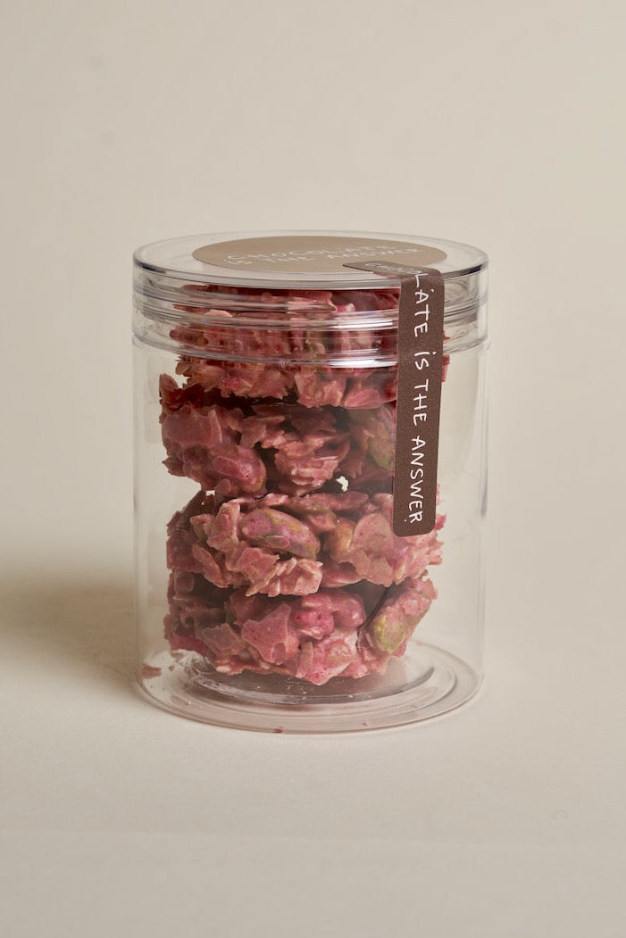 Raspberry Pistachio White Chocolate Crunch