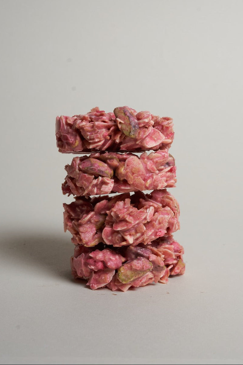 Raspberry Pistachio White Chocolate Crunch